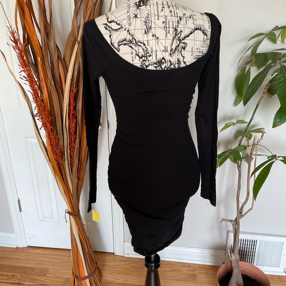 Velvet Whimsgoth Vintage y2k Off Shoulder Drap Bodice LBD Ruched Rave Club Sexy - Picture 4 of 6